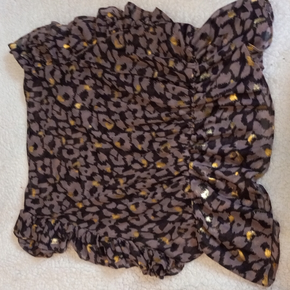 NWOT Express Metallic Leopard Print Peplum Top, Size Medium - Picture 6 of 6